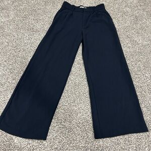 Abercrombie & Fitch Navy Sloane Tailored Wide Leg Pants Trouser Womens Size M